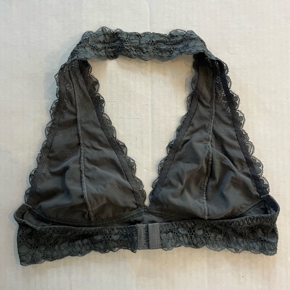 Free People Intimately Galloon gray lace halter bra bralette - Picture 3 of 8
